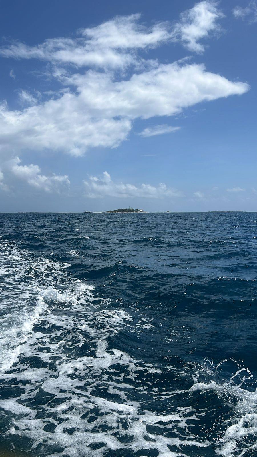 Open-water approach to a small island